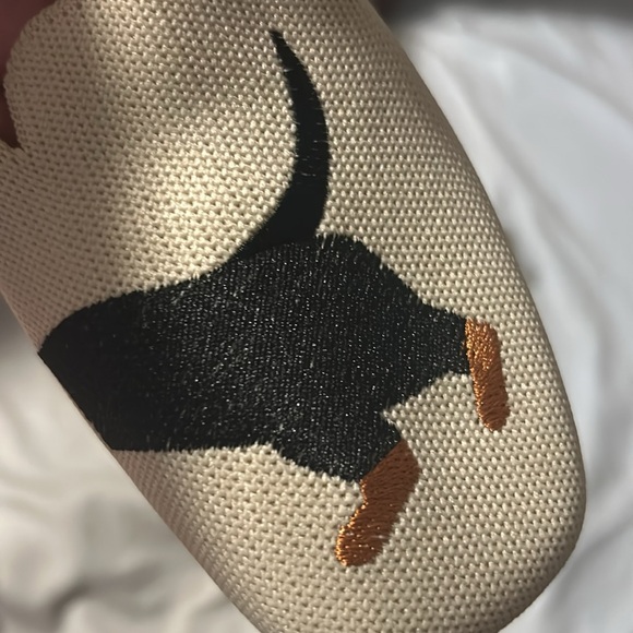 Dachshund Wiener Doxie Dog Breed Embroidered Woven Loafers Slip On Flats Shoes - Picture 3 of 16